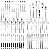 Besteck Set 12 Personen, HaWare 72-teiliges Besteckset mit Steakmesser, Edelstahl...