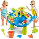 TERRAMUS 3 in 1 Wasserspieltisch, 22 STÜCK Set Sand Wassertisch für Kinder,...