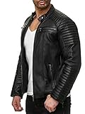 Redbridge Herren Jacke Kunst- Lederjacke Bikerjacke Biker Übergangsjacke M6013 AIR,...