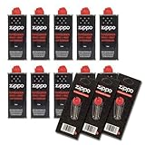 Mein Landhaus Feuerzeugbenzin ZIPPO Set 10x Zippo Benzin Original Benzin je 125 ml | 18...