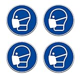 Maskenpflicht Aufkleber Sticker Zutritt nur mit Maske Markierung Hinweis Hinweisschild...