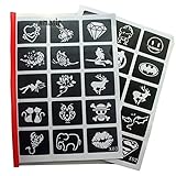 Xmasir 20 Blatt(446 pcs Designs) Temporäre Tattoo Schablonen Selbstklebende Glitzer...