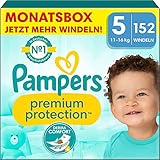 Pampers Baby Windeln Größe 5 (11-16kg) Premium Protection, Junior, MONATSBOX, bester...