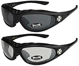 X-CRUZE 2er Pack Choppers 911 Sonnenbrillen Motorradbrille Sportbrille Radbrille - 1x...