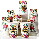 60 Stück Tiki-Partybecher, Einweg-Pappbecher, 340 ml, Luau-Party-Dekorationen,...