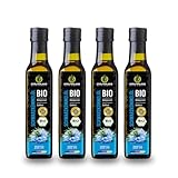 Kräuterland Bio Schwarzkümmelöl 4x250ml (1Liter), gefiltert, naturrein ohne...