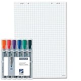 Herlitz 10834141 Flipchartblock, 68x99cm (kariert/gelocht), 5 Blöcke (20 Blatt je Block)...