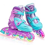 Locavun Verstellbare Inline-Skates für Mädchen, Jungen, Kinder mit leuchtenden Rädern,...