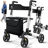 KESSER Rollator Aluminium Set, Leichtgewicht-Reiserollator mit Vollausstattung, 3-fach...