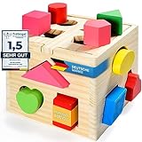 all Kids United® Steckwürfel aus Holz-Würfel Lernspielzeug-Puzzle Steckbox Spielbox...