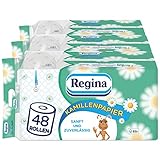 Regina Kamillenpapier 3-lagiges Toilettenpapier | 48 Rollen-Packung (3 x 16...