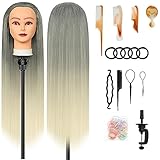 Trainingsköpfe, 28 inch Frisierkopf für Frisöre 100% Synthetikfaser-Haar...