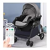 HSIKUML Babywippe, 2-in-1-Babywagen Schaukelwippe, 3-Geschwindigkeiten Babyschaukel mit...