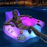 LanBlu Aufblasbarer Pool Luftmatratze Schwimmsessel mit Farbe Wechselnden Licht,...