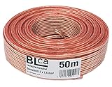 DCSk BLca 50m 2x1,5mm² Lautsprecherkabel CCA I Boxenkabel isoliert transparent mit...