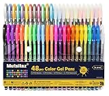 Mutsitaz 48 Stück Gelschreiber Gelstifte Set Inklusive Glitter Metallisch Pastell 4 Arten...