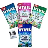 Vivil Halsbonbons 4 x 120g Ohne Zucker Kräuter Mint | Salbei | Extra Stark | Eukalyptus-...