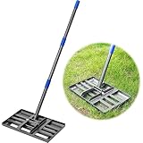 HARRMS Rasenrakel Schwarz Metall, 183cm Rasenrechen Lawn Leveling Raken mit...