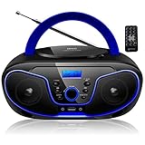 Tragbarer CD-Player | Bluetooth | USB | Boombox | CD/CD-R | Digitales FM Radio |...