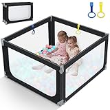 Dripex Laufstall baby 125×120CM, Laufgitter baby faltbar, baby laufstall 300D...