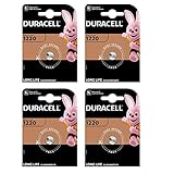 Duracell CR1220 Knopfzelle, Lithium, 3 V, im Blister, 4 Stück