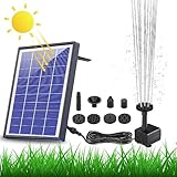 AISITIN 6.5W Solar Springbrunnen Eingebaute1500 mAh Batterie Upgraded Solar Teichpumpe...