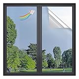 Silber Thermofolie | UV-Schutz Sonnenschutzfolie Fenster Innen Oder Außen | Spiegelfolie...