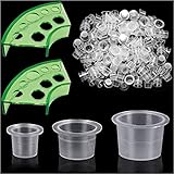 300pcs Tattoo-Tintenbecher mit 2 Cups Halterungen - Moricher 100 kleine 100 mittlere 100...