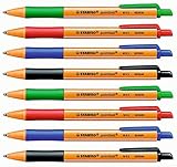 Druck-Kugelschreiber - STABILO pointball - Einzelstifte - 2x schwarz, 2x blau, 2x grün,...