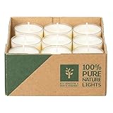 E+N Teelicht-Kerzen Pure Natur 18 Teelichte Brenndauer ca. 7 Stunden, 24 x 38mm, 100%...