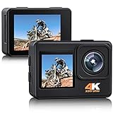 CAMWORLD Action Cam 4K Ultra HD 24MP Unterwasserkamera Wasserdicht 40M/131ft Dual-Screen...