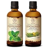 Ätherische Öle Set - 2x100ml - Aromatherapie Ätherische Öle Set mit Pfefferminzöl und...