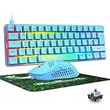 Tastatur-Maus-Set, Mechanische Tastatur, Blau Schalter Keyboard, Multimedia-Tasten,...