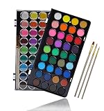 Artecho Aquarellfarben 36 Farben mit 1 Pinsel und 1 Wassertankpinsel, Tragbar und Einfach...