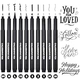 DealKits 10 Größe Kalligraphie Stifte Schnelltrocknende Calligraphie Stifte Pinselstifte...