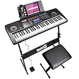 RockJam 61 Key Touch Display Keyboard Piano Kit with Digital Piano Bench, Electric Piano...