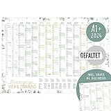 XXL Wandkalender 2024 größer als A1 (89x63 cm) [Blattgold] 15 Monate Nov 2023 - Jan...