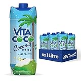 Vita Coco Pures Kokoswasser 6x1L, natürlich hydrierend mit Elektrolyten, glutenfrei, voll...