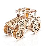 GuDoQi 3D Holz Puzzle, Modell Traktor mit Gummibandmotor, Holzbausatz zu Bauen, DIY...