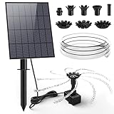 AMZtime 3,5W DIY Solar Springbrunnen mit 1,5M Wasserleitung und Pfahl, Upgrade Solar...