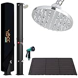 CCLIFE Solardusche 60L mit Kunststoffboden und Handbrause Solar Gartendusche Pooldusche...