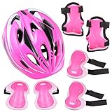 BESPORTBLE Kinder Sport Schoner Set Rosa Schutzausrüstung Helm Knieschoner...