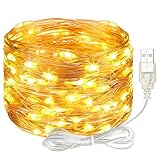 litogo Led Lichterkette mit USB, 5M 50LED Kupferdraht Lichterkette mit Stecker,...