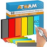 ATWAM 60 Magnetstreifen Beschreibbar - 75 x 25 mm - 6 Farben - Scrum & Kanban -...