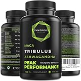 Tribulus Terrestris Hochdosiert + Maca + Ashwagandha | Zn + Se + Ca + Vit.D | 160 kapseln...