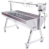 Spanferkelgrill mit Motor - Grillwagen Edelstahl 150 cm höhenverstellbar