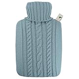 Hugo Frosch Wärmflasche Klassik 1,8 l mit Strickbezug pastell-blau