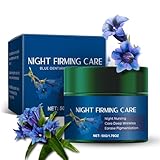 Blauer Enzian Gesichtscreme, Festigende Nachtpflege Anti Falten Creme, Blauer Enzian &...