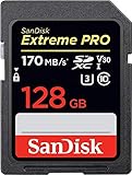 SanDisk Extreme PRO 128GB SDXC Memory Card up to 170MB/s, UHS-1, Class 10, U3, V30