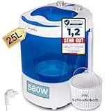 Mini Waschmaschine 25 Liter, 580 Watt mit Schleuder, kleine Waschmaschine bis 3 kg...